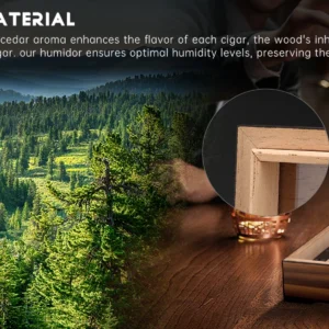Cigar Humidor Box Cigar Case with Humidifier and Hygrometer, Cedar Wood Cigar Box with Divider, Cigar Gifts Accessories for Men
