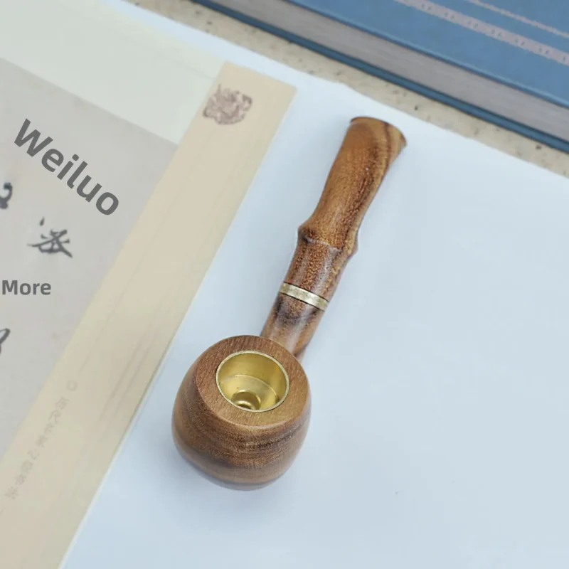 Double Filter Red Sandalwood Smoke Pipe Carved Dragon Mouth Real Wood Cleaning Friendly Compact And Durable Smoking Accessory