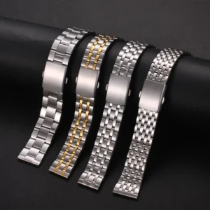 Metal Strap18mm 20mm 22mm Universal Stainless Steel Watch Band Folding Safety Buckle for Women Bracelet Watch Belt Accessories