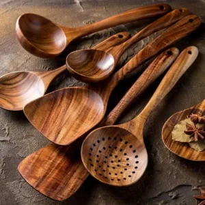 Wooden Spoon Natural Wooden Tableware Teak Wood Nanmu Super Long Cooking Spoon Kitchen Utensils for Cooking Kitchen Tools