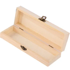 Rectangle Wooden Pencil Box Makeup Organizer Pen Container Stationery Box Plain Desktop Wooden Storage Box Student Gift
