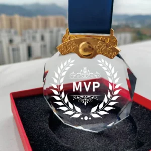 1st 2nd 3rd Place Crystal Trophy - Champion, Runner-Up & Bronze Award Pendants for Sports, Competitions, Ceremonies