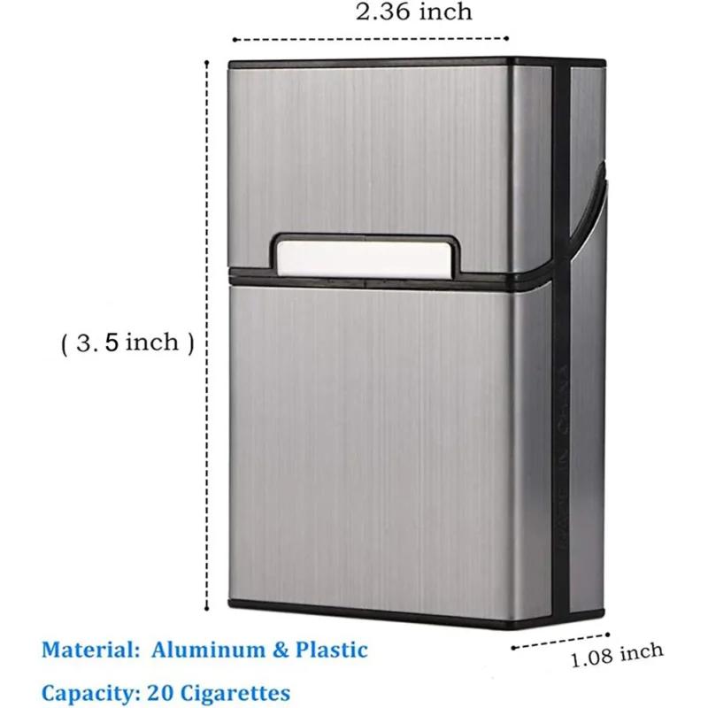Portable 20pcs Aluminum Cigarettes Case Regular King Size Plastic Cigar Tobacco Holder Box Storage Container Smoking Accessories