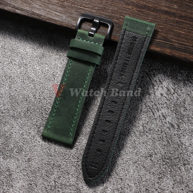 Sdbfadaf5d0ee47589b083b55c226d8302.webp Leather Watch Band Strap 18mm 20mm 22mm 24mm Sport Vintage Leather Men Women Watchband Stainless Steel Buckle Watch Accessories