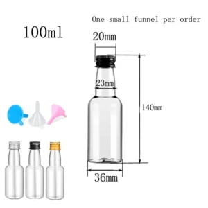 10PCS 30ML-150ML Portable Plastic Mini Liquor Bottle Juice Bottles Reusable Drink Container For Favors Weddings Parties Favors