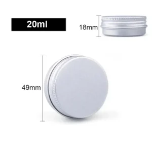 10pcs Silver Aluminum Tin Cans with Screw Lids, 5ml-250ml Empty Round Containers for DIY Candle, Spice, Cream Storage