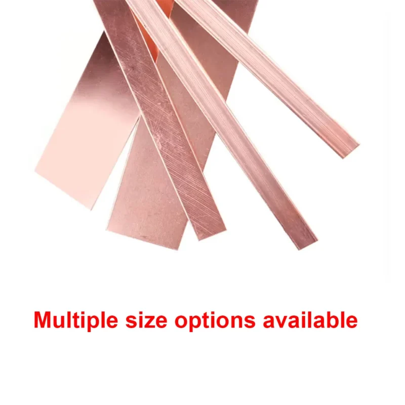 T2 Red Copper Flat Bar Plate Strip Thick 0.05/0.1/0.2-10mm Pure Copper Rectangular Solid Metal Sheet Width 5/6-12mm Length 500mm