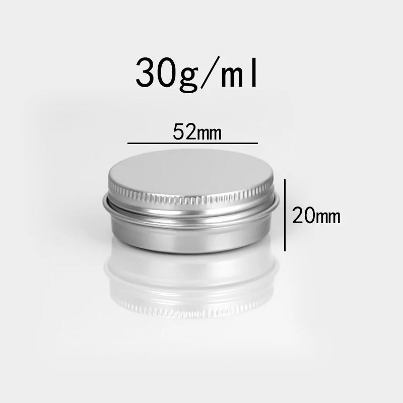 5/10/15/20/30/50/60/100/150/200/250g Aluminum Tins with Lids Silvery Tin Cans Round Metal Box Empty Ceam Jar Cosmetic Containers