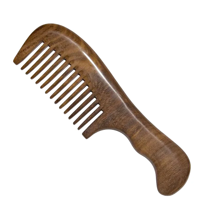 Natural Sandalwood Hair Combs Anti-Static Wooden Comb Massager Long Wide Tooth Detangle Sandalwood Comb Hair Care Household Gift