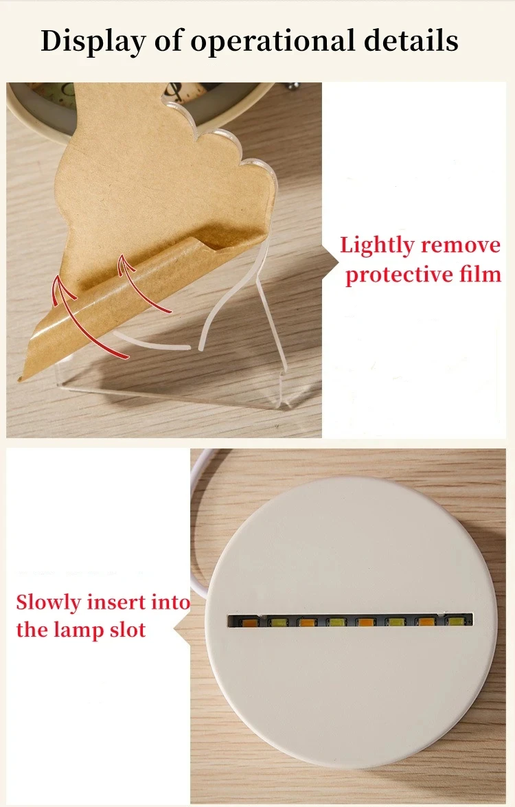 3D Acrylic Bear Lamp USB LED Night Light for Bedroom Home Christmas Xmas Decorations Birthday Wedding Gifts Creative Bear Design