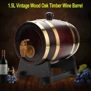 Barrel for Beer Oak Timber Wine Barrel Vintage Wood Oak Timber Wine Barrel for Beer Whiskey Rum Port Vintage 1.5/3/5/10L