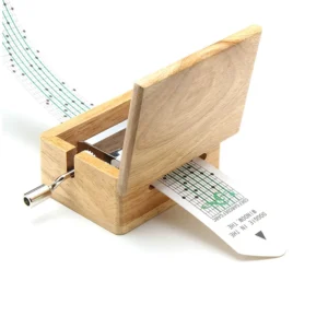 15 Tone Music Box DIY Hand-cranked Wooden Box With Hole Puncher 10pcs Paper Tapes Music Movements Box Paper Strip Home Decor