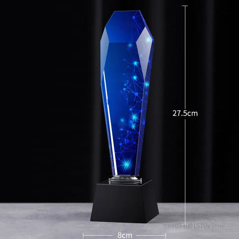 Creative High-end Crystal Trophy, Customized Lettering, Color Printing, Excellent Staff Team, annual Meeting Award