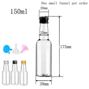 10PCS 30ML-150ML Portable Plastic Mini Liquor Bottle Juice Bottles Reusable Drink Container For Favors Weddings Parties Favors