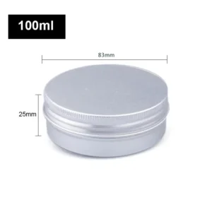 10pcs Silver Aluminum Tin Cans with Screw Lids, 5ml-250ml Empty Round Containers for DIY Candle, Spice, Cream Storage
