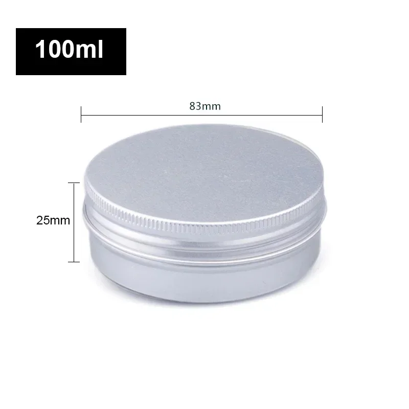 10pcs Silver Aluminum Tin Cans with Screw Lids, 5ml-250ml Empty Round Containers for DIY Candle, Spice, Cream Storage