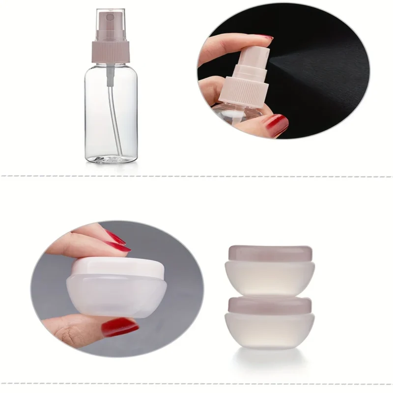 Travel Bottles for Toiletries,Approved Travel Size Toiletries Containers, Travel Bottles Set with Labels Leakproof Squeezable Re