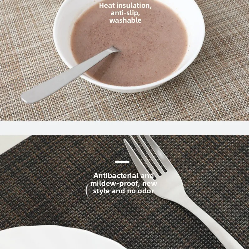 slip cup mat Western style table mat dining table High-end PVC woven table heat insulation mat antibacterial and anti