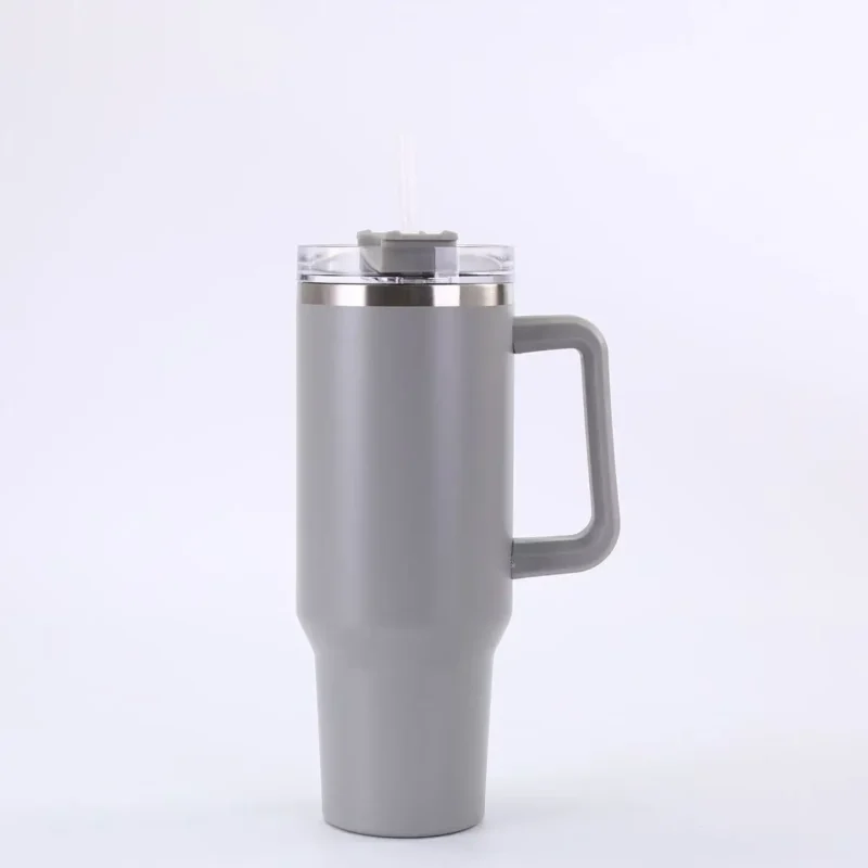 40oz 1200ML Insulated Tumbler w/Handle & Straw, Double Wall Thermal Cup, Travel Coffee Mug, Gift