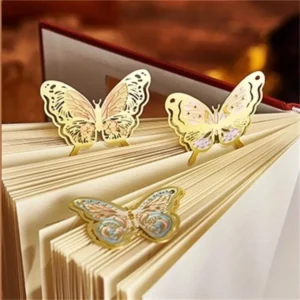 2024 Cute Butterfly Metal Bookmark Colorful Bronzing Bookmark With Chain Gifts For Book Lovers Readers Writers Friends Adults