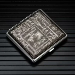 Cigarette Storage Cover Holder 20 Sticks Gift for Men's Leather Cigarette Box Cigar Case Metal Leather Smoking Accessories