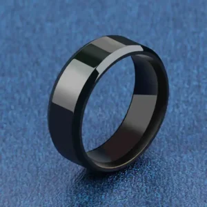 Sea76df5befdc4f0499e56a00847e9c45i.webp Charm Jewelry Ring for Men Women Stainless Steel Black Rings Wedding Engagement Band Quality Matte Male Jewelry