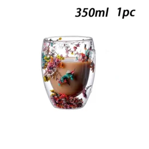 1/2/4PCS Double Wall Clear Glass Coffee Mugs Double Insulated Glass Cup For Hot Cold Beverages Cappuccino Espresso Cup