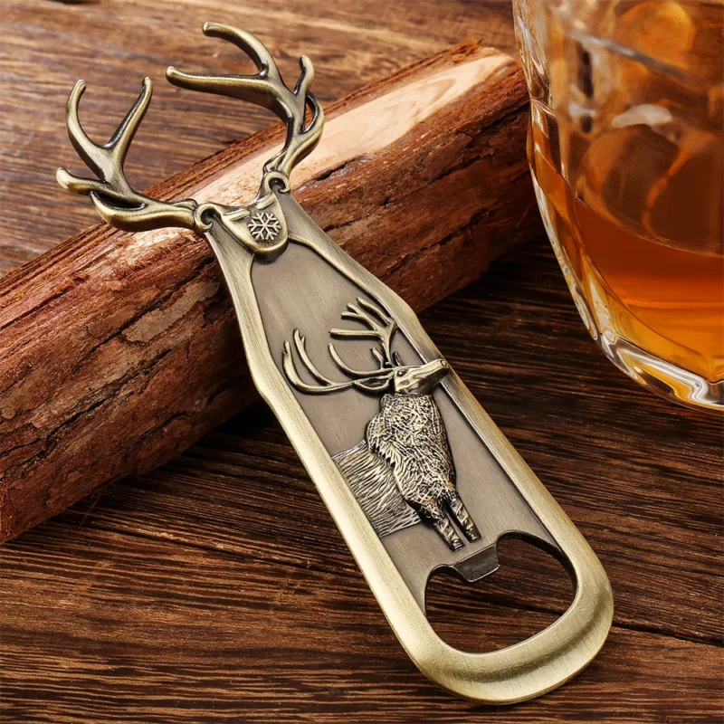 Seb1b7f2d46c7441e817d9ea2d72159887.webp Alloy Metal Beer Bottle Opener Deer Reindeer Antlers Design Openors Kitchen Bar Tool Christmas Thanksgiving Birthday Gift