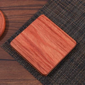 8.8cm Walnut Wood Coasters for Glasses Mugs, Round Square Wooden Cup Mat Durable Tea Coffee Cup Pad Placemats
