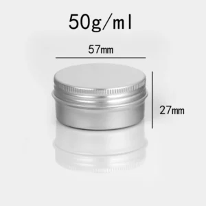 5/10/15/20/30/50/60/100/150/200/250g Aluminum Tins with Lids Silvery Tin Cans Round Metal Box Empty Ceam Jar Cosmetic Containers