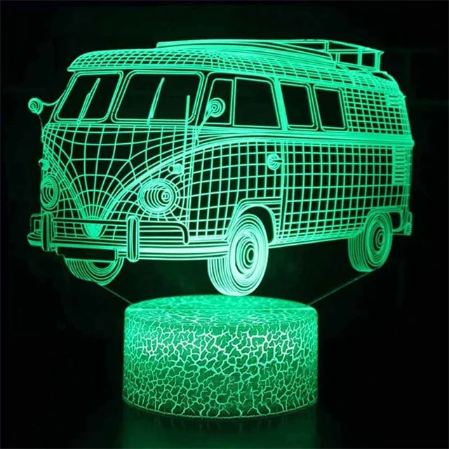 Car,Truck,Tractor,Excavator 3D Night Light LED Touch Illusion Table Lamp Baby Bedroom Decor Gift Lamps for Christmas Birthday