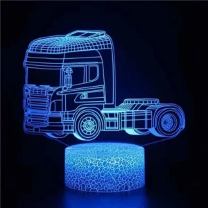 Car,Truck,Tractor,Excavator 3D Night Light LED Touch Illusion Table Lamp Baby Bedroom Decor Gift Lamps for Christmas Birthday
