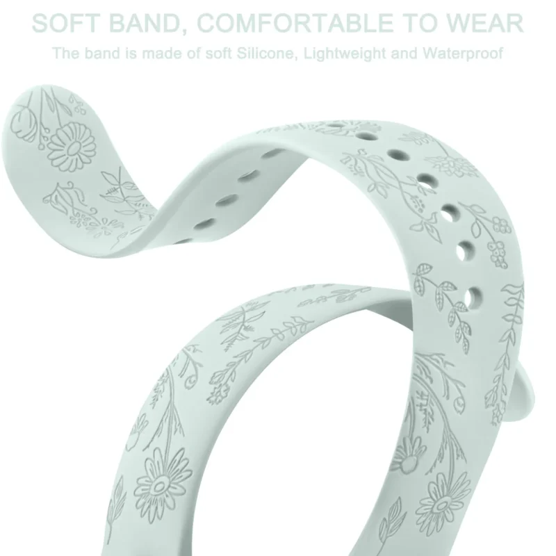20mm 22mm Flower Engraved Strap For Amazfit GTS/2/2e/3/4 GTS2 Mini/GTR 4/3/Pro/47mm/GTR2/2e/stratos 2/3/Bip Lite Band Bracelet