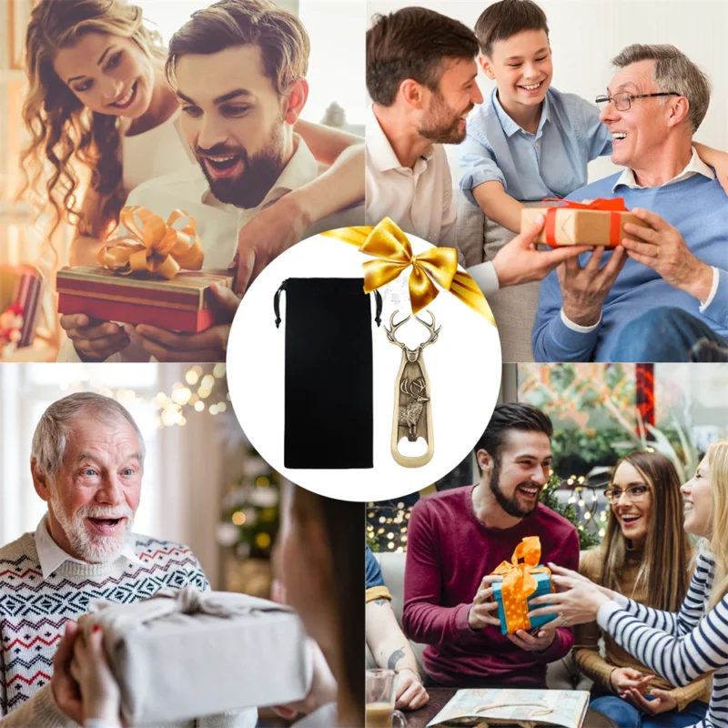 Secd8cbf46eb34740a0a68aae308333b3B.webp Alloy Metal Beer Bottle Opener Deer Reindeer Antlers Design Openors Kitchen Bar Tool Christmas Thanksgiving Birthday Gift