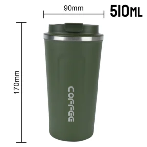 Thermo Cafe Coffee Mug Car Thermos Mug 380/510ML Leak_Proof Travel Thermo Cup for Tea Water Coffee Double Stainless Steel