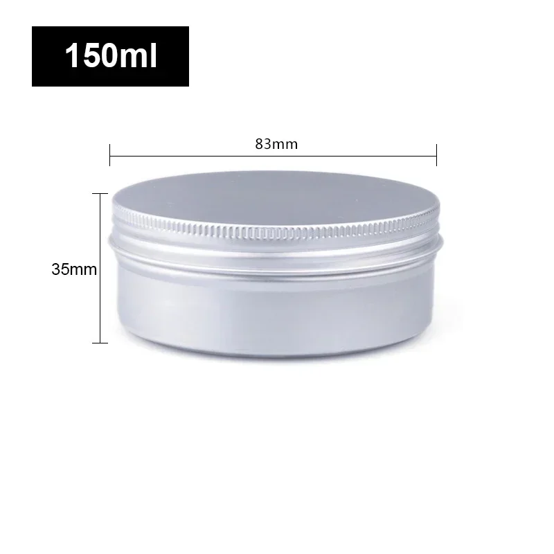 10pcs Silver Aluminum Tin Cans with Screw Lids, 5ml-250ml Empty Round Containers for DIY Candle, Spice, Cream Storage