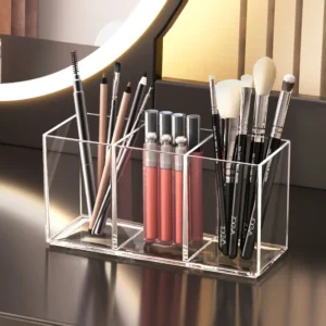 Transparent lipstick Cosmetic Makeup Acrylic Makeup Brush Tool Storage Box Case Make-up Brush Holder Table Organizer Makeup Tool