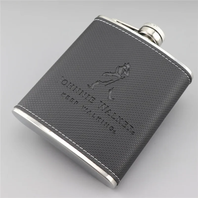 Stainless Steel Hip Flask Mini 7oz Pu Leather Wrap Whisky Flagon Alcohol Bottle Vodka Liquor Pocket Man Gift
