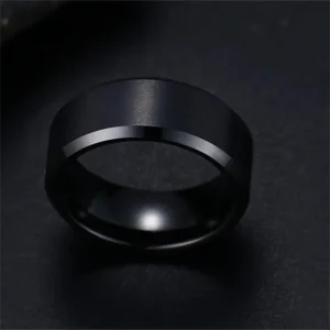 Seff89d555161441c94ff2ee128fa67bev.webp Charm Jewelry Ring for Men Women Stainless Steel Black Rings Wedding Engagement Band Quality Matte Male Jewelry