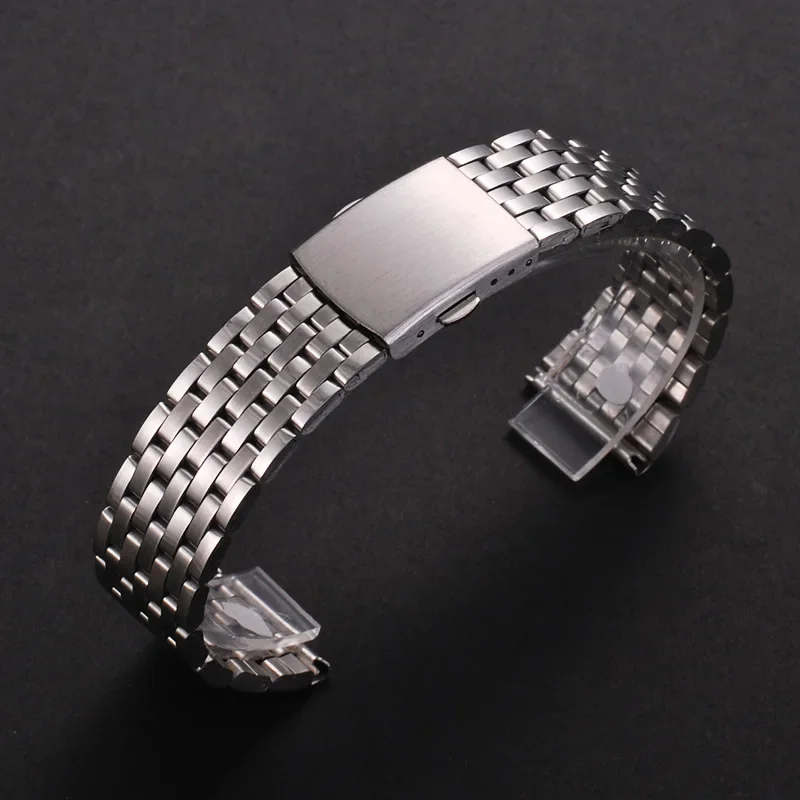 Metal Strap18mm 20mm 22mm Universal Stainless Steel Watch Band Folding Safety Buckle for Women Bracelet Watch Belt Accessories