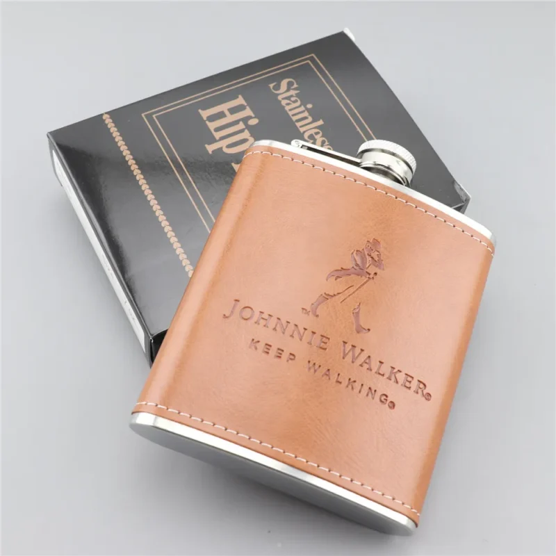 Stainless Steel Hip Flask Mini 7oz Pu Leather Wrap Whisky Flagon Alcohol Bottle Vodka Liquor Pocket Man Gift