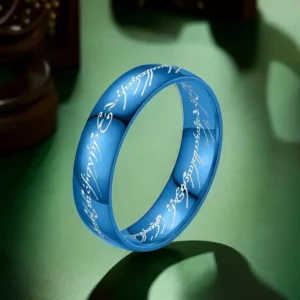 Carved Engraving Rings for Men Gold Plated Stainless Steel Master Ring Jewelry Gifts One Ring of Power Black Ring LOvers Women