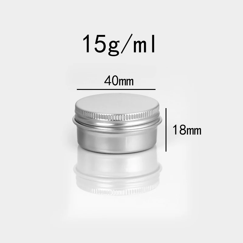 5/10/15/20/30/50/60/100/150/200/250g Aluminum Tins with Lids Silvery Tin Cans Round Metal Box Empty Ceam Jar Cosmetic Containers