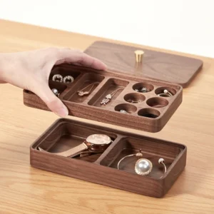 Wooden Jewelry Storage Box Earring Necklace Jewelry Organizer Box Bracelet Ring Necklace Watch Boxes Vintage Display Holder