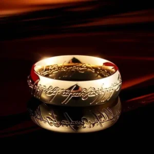 Carved Engraving Rings for Men Gold Plated Stainless Steel Master Ring Jewelry Gifts One Ring of Power Black Ring LOvers Women