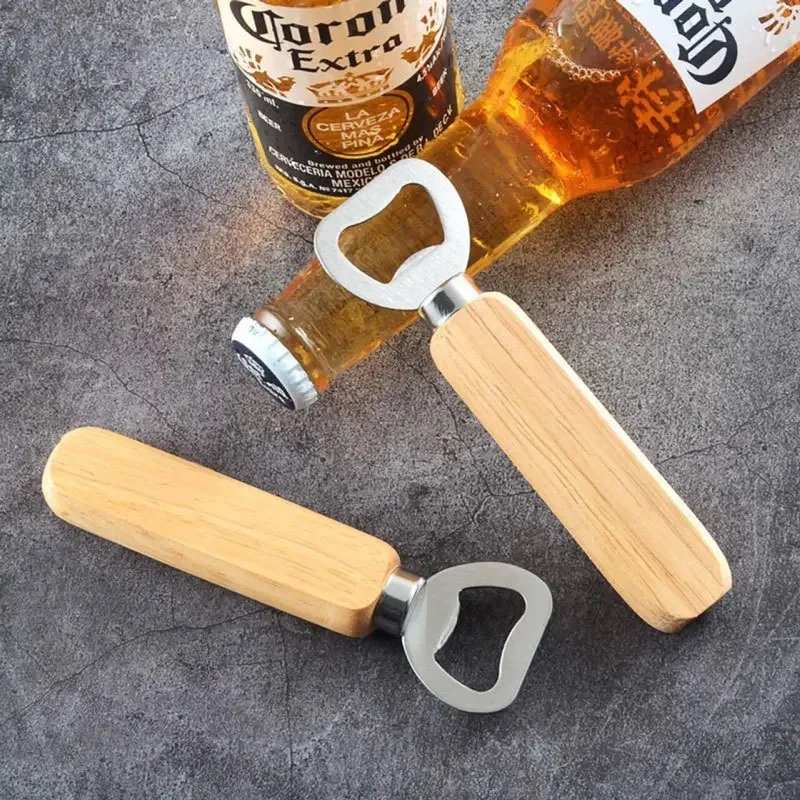 1-30PCS Stainless Steel Wooden Bottle Opener For Home Kitchen Bar Restaurant Party Gift Kitchen Accessories  Gadget