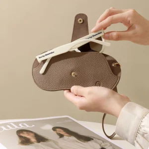 Soft Lychee Pattern PU Leather Glasses Bag Retro Sunglasses Case Portable Myopia Frame Case Simple Eyeglasses Eyewear Storage