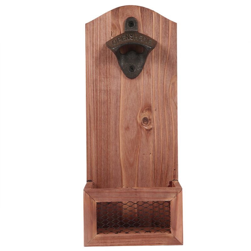 Counter Bottle Opener Wooden Wall Mounted Bottle Opener Creativity Beer Glass Bottle Opener Household Kitchen Bar Tools