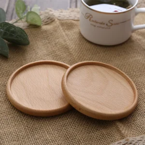 1PCS Solid Walnut Wood Coaster Round Square Beech Wood Cup Mat Durable Heat Resistant Tea Coffee Cup Pad Placemats 8.8cm/3.46in