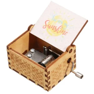 You are My Sunshine Engraved Hand-Cranked Wooden Musical Box Suitable Gifts for Birthday Christmas Valentine's Day Thanksgiving